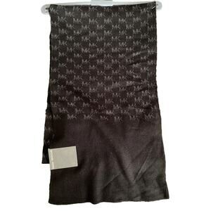 NWT Michael Kors Black Repeat Logo Jaquard Scarf